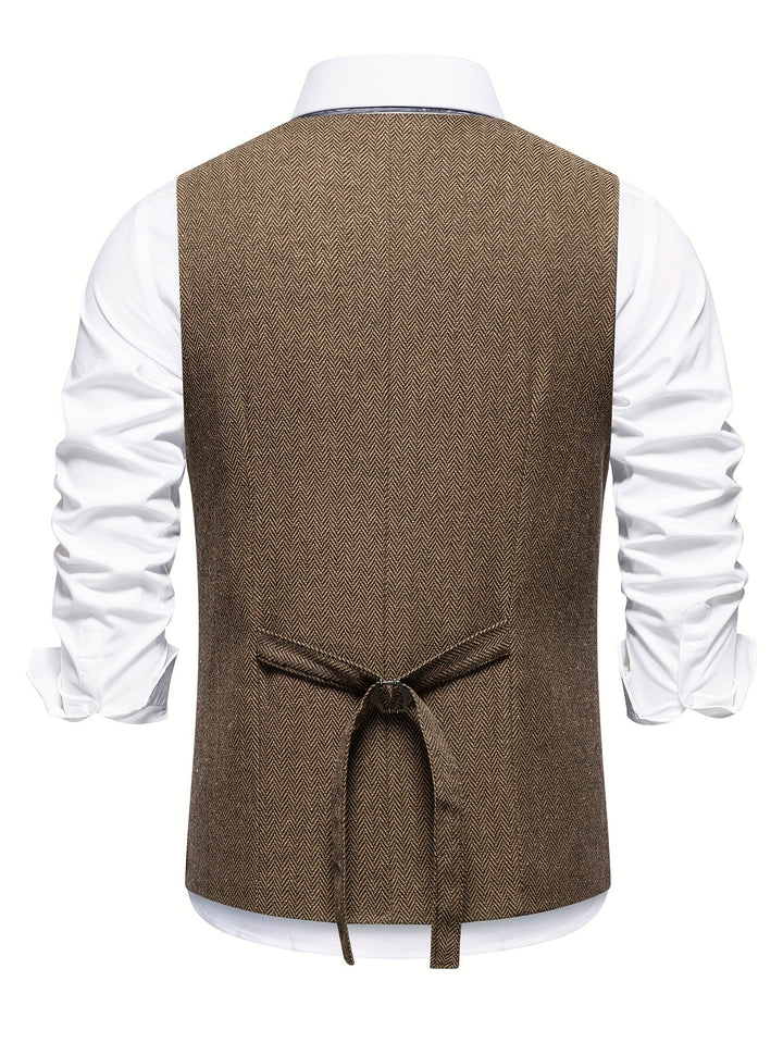 Men's V Neck Button Vest