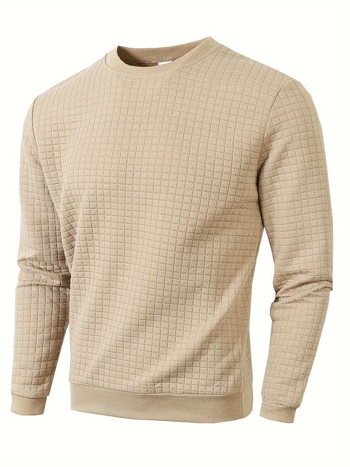 PLAID CREW NECK SWEATSHIRT FOR MEN