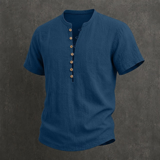 Men's Cotton Mao Collar Shirt
