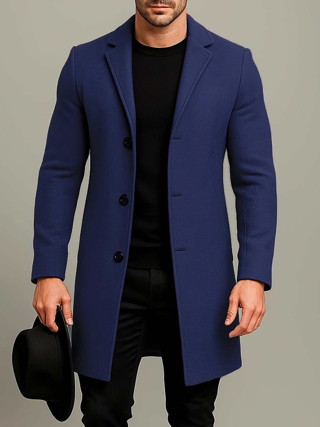 MID LENGTH TWEED OVERCOAT FOR MEN