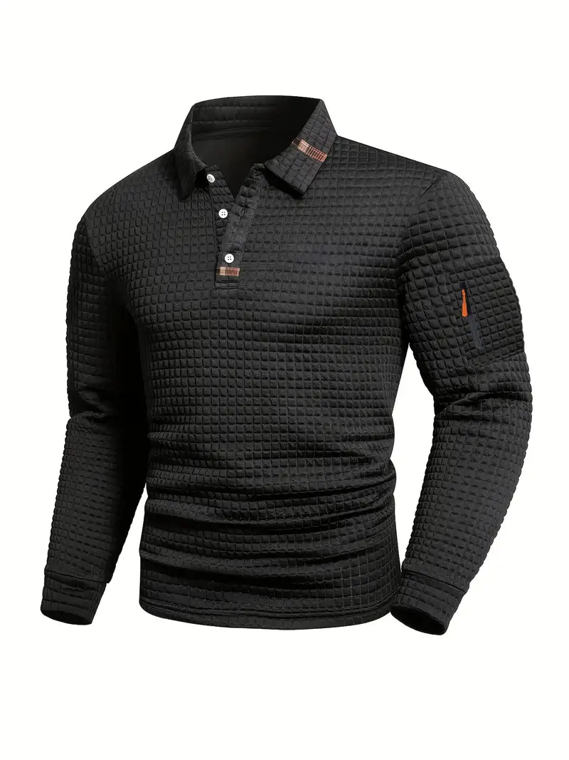 LONG SLEEVE TEXTURED POLO