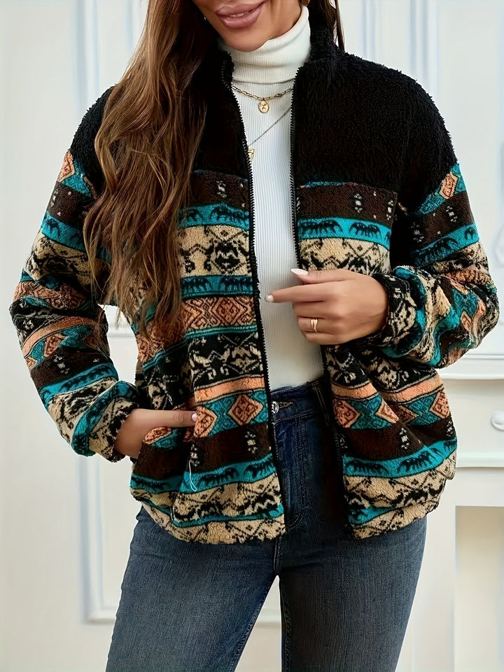 Maisie | Patterned Zip Jacket