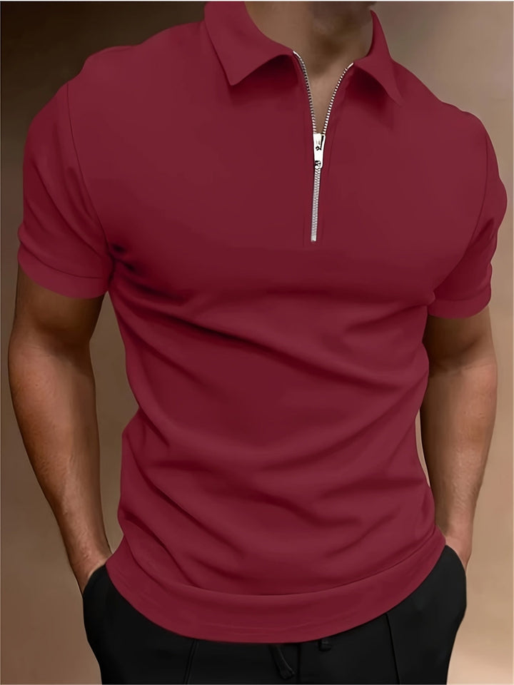 STRETCH ZIP POLO SHIRT FOR MEN