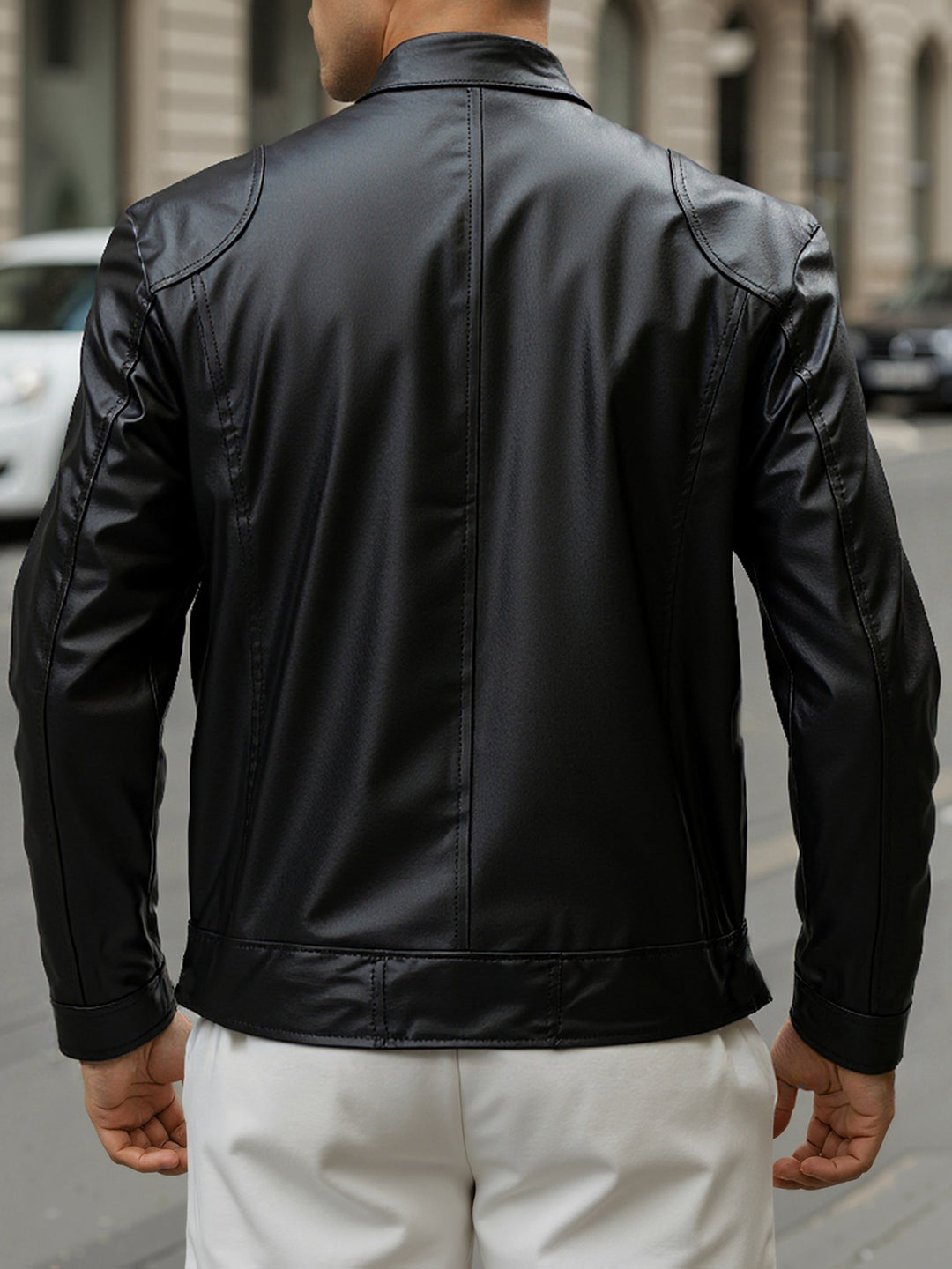 PU MOTORCYCLE JACKET FOR MEN