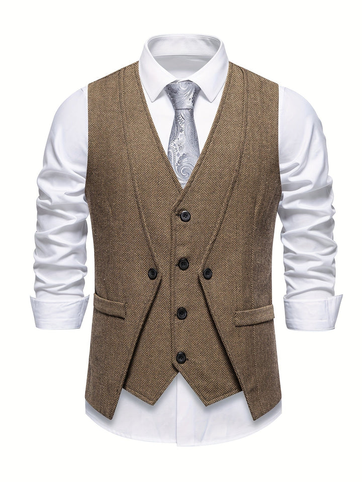 Men's V Neck Button Vest