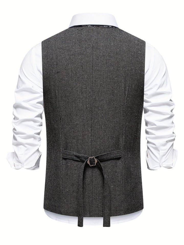Men's V Neck Button Vest