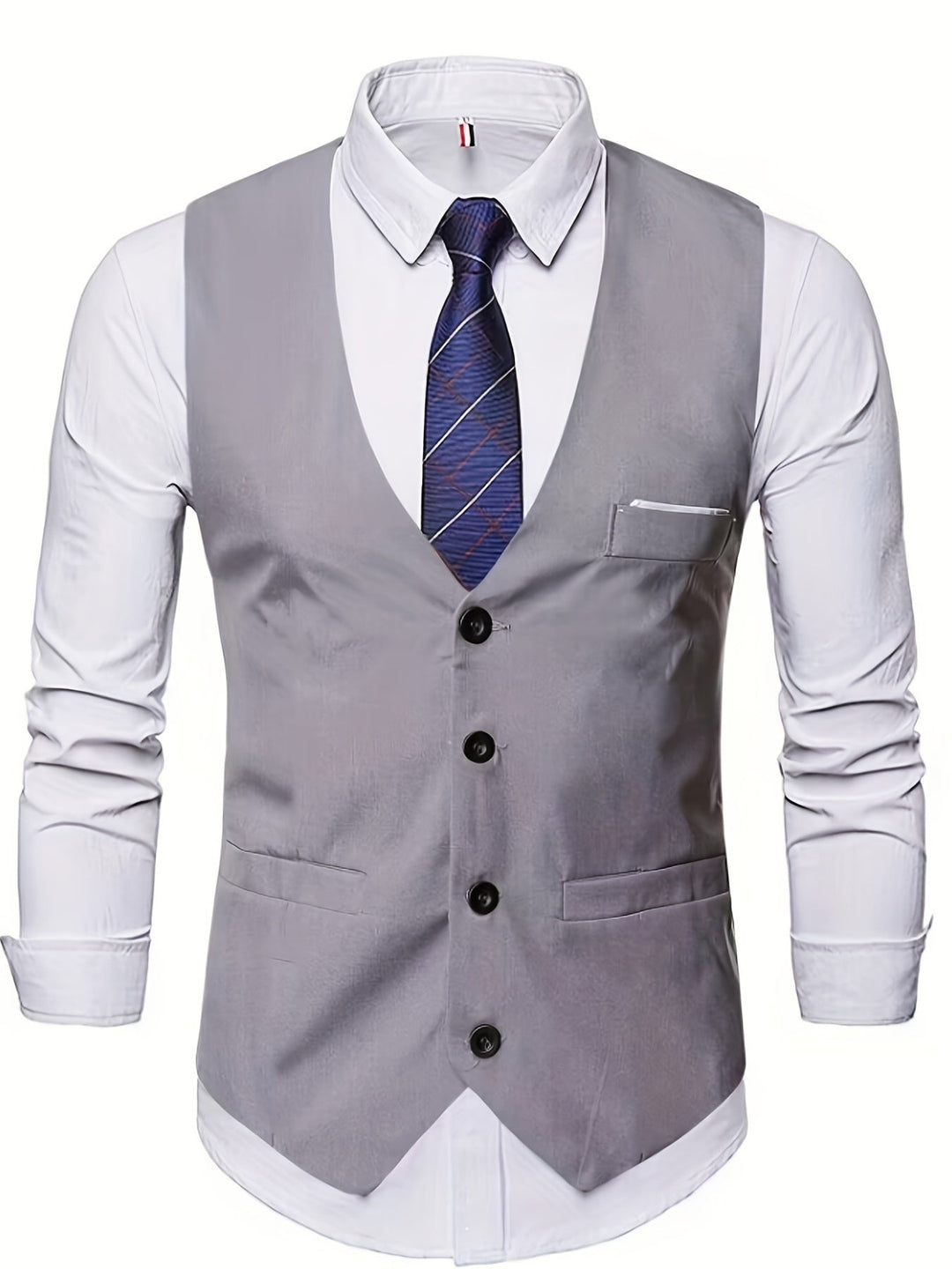 Men's Collarless Polyester Vest