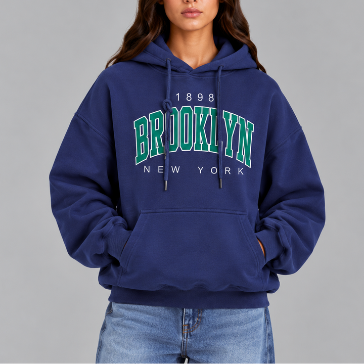 Women's Brooklyn Oversized Hoodie – Casual Pullover Sweatshirt with Pockets