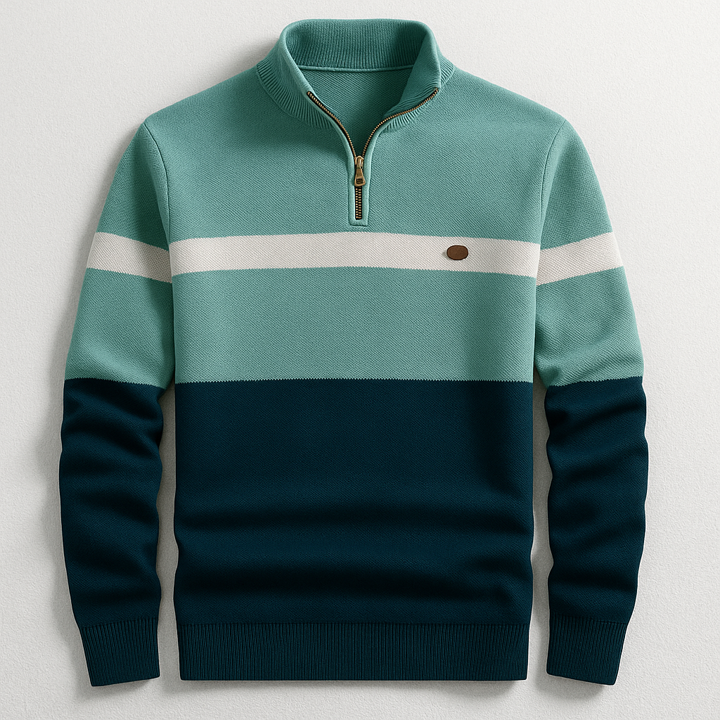 MEN'S PULLOVER WITH ZIP COLLAR
