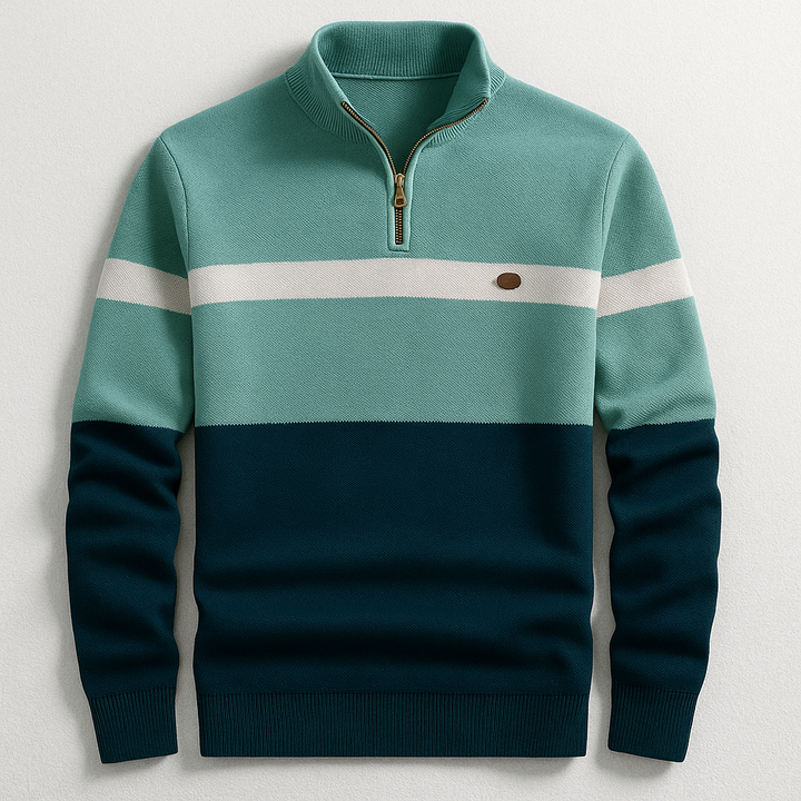 MEN'S PULLOVER WITH ZIP COLLAR