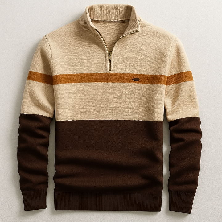 MEN'S PULLOVER WITH ZIP COLLAR