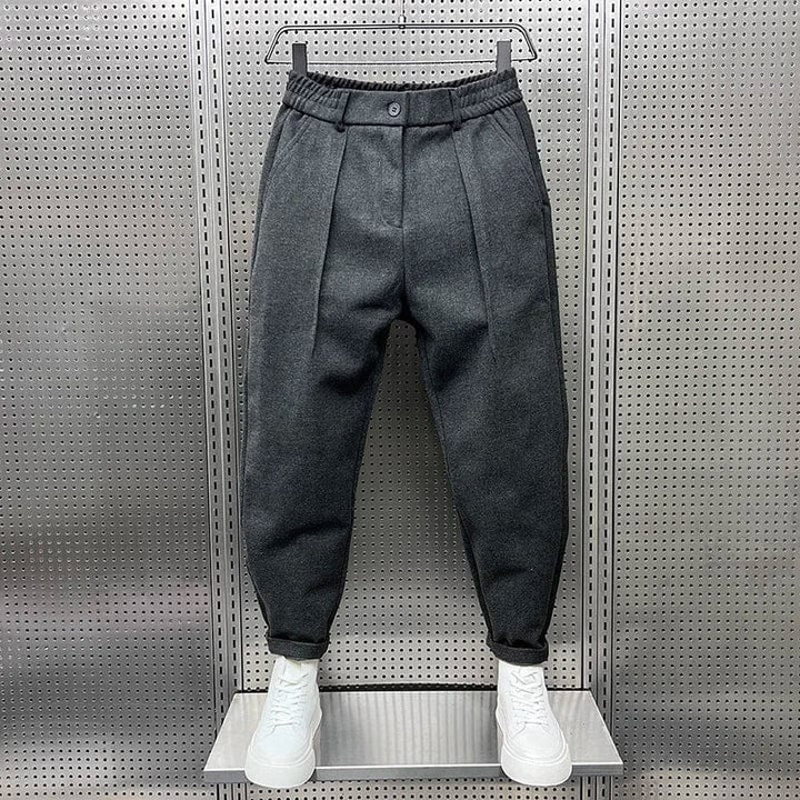 TAPERED WOOL BLEND TROUSERS FOR MEN