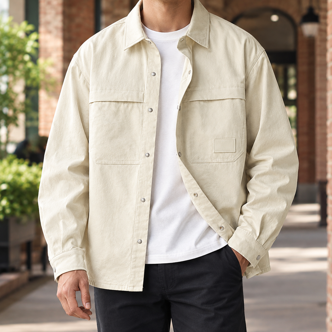 UTILITY SNAP BUTTON OVERSHIRT FOR MEN
