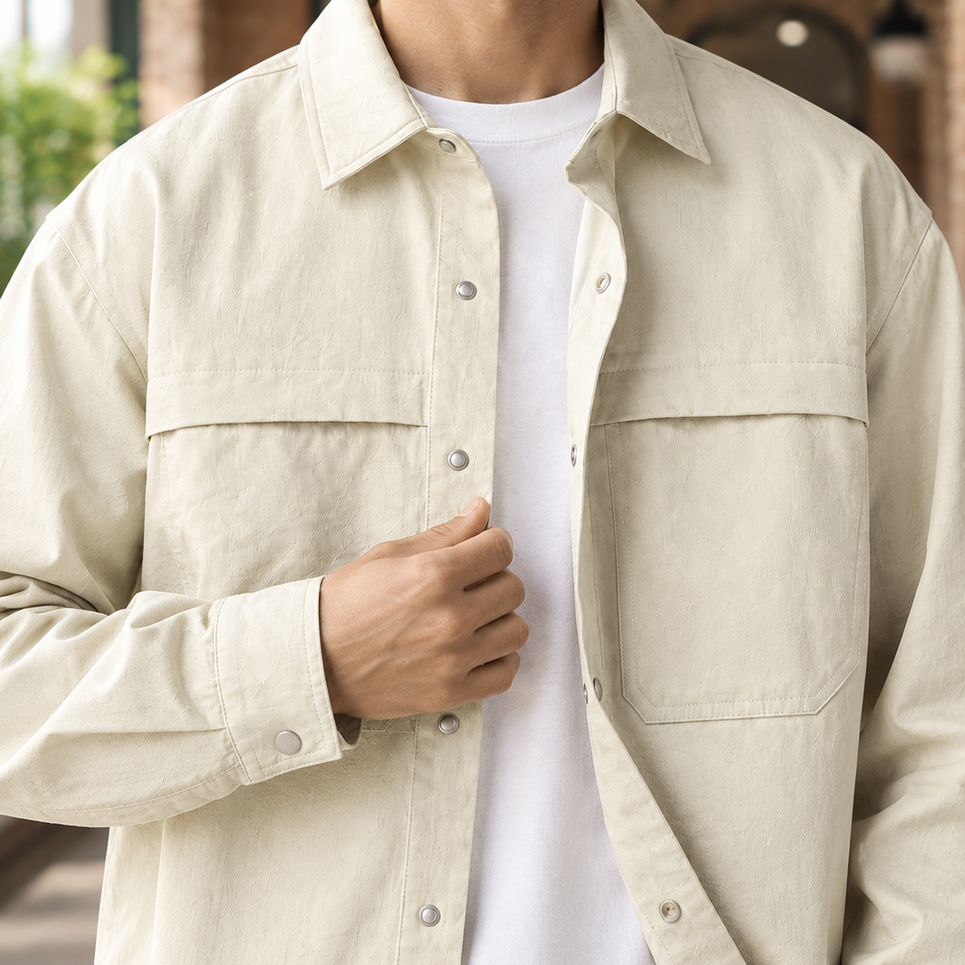 UTILITY SNAP BUTTON OVERSHIRT FOR MEN