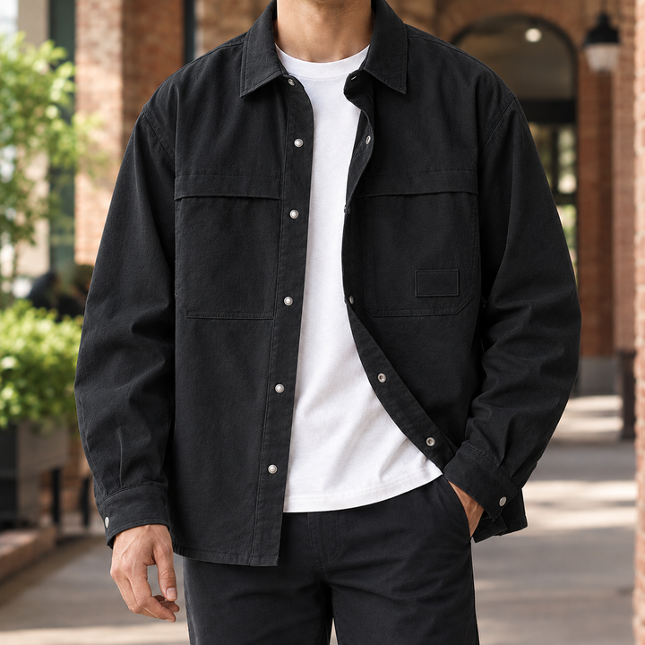 UTILITY SNAP BUTTON OVERSHIRT FOR MEN