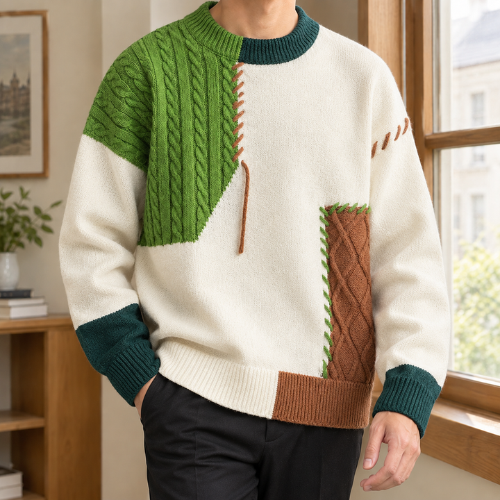 Archambault Patchwork Knit Sweater