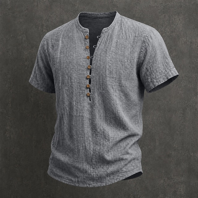 Men's Cotton Mao Collar Shirt