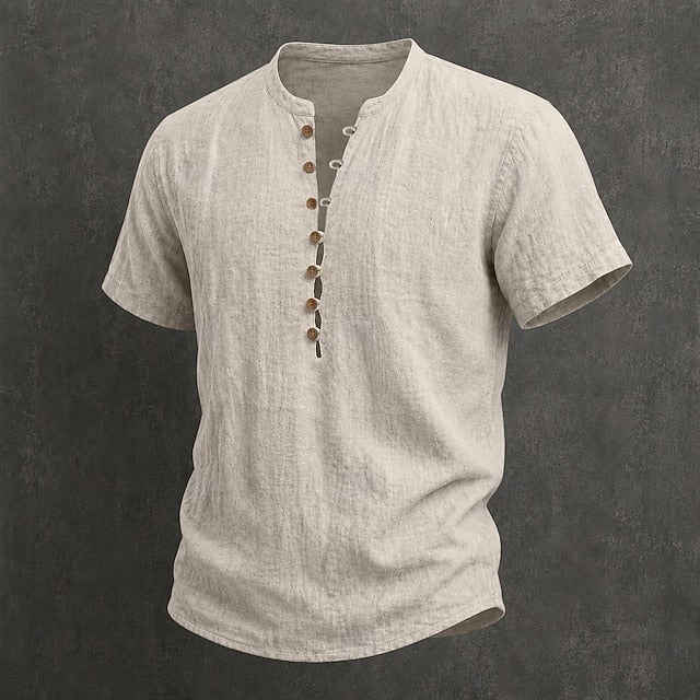 Men's Cotton Mao Collar Shirt